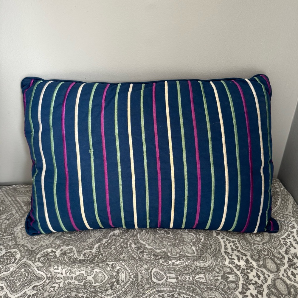 Striped Blue Accent Pillow